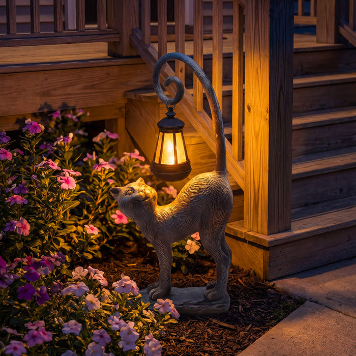 GardenPurr – Solar Cat Hanging Lantern Decor