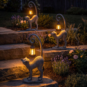 GardenPurr – Solar Cat Hanging Lantern Decor
