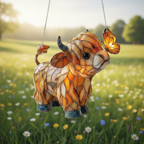 SunMeadow Cow – Glass Style Suncatcher
