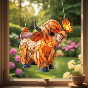 SunMeadow Cow – Glass Style Suncatcher