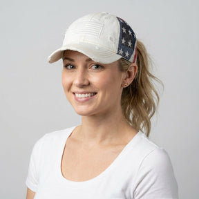 LibertyMesh – American Flag Ponytail Hat