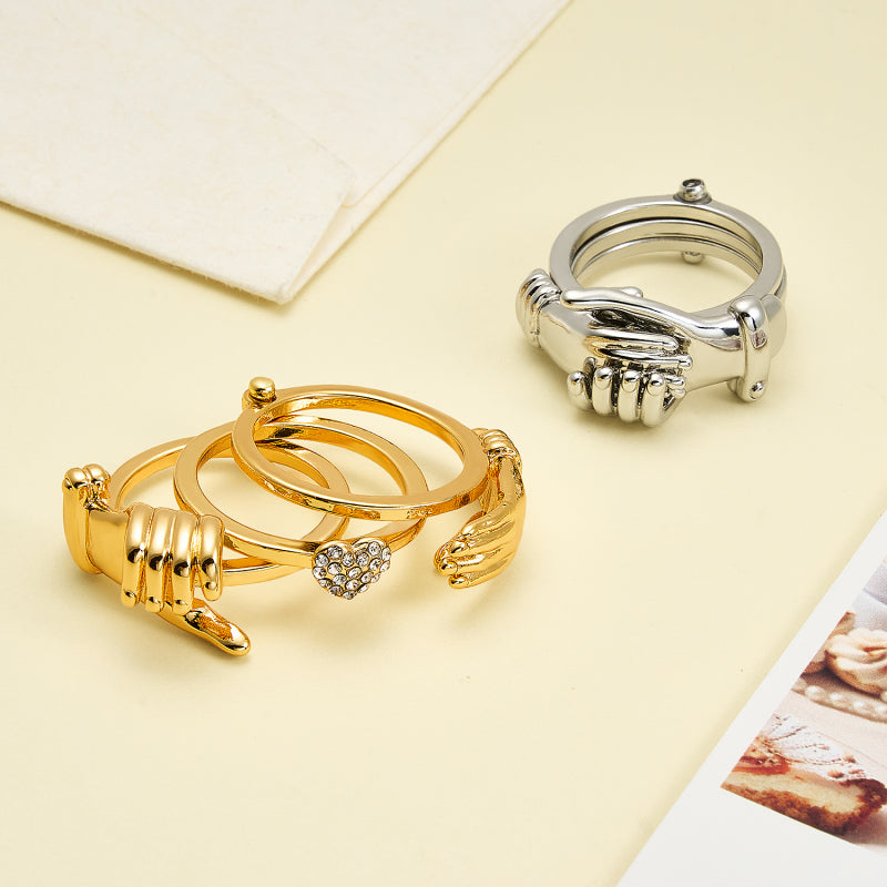 HeartLoom – Clasped Hands Heart Ring for Women