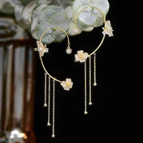 ButterGlow – Cubic Zirconia Butterfly Fringe Earrings