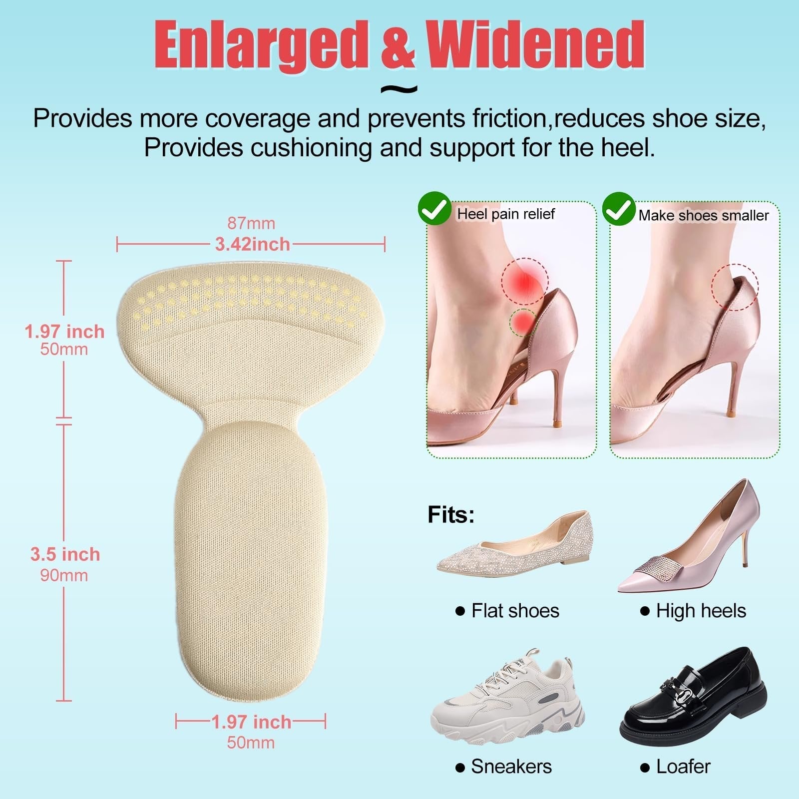 🌟Soft Heel Cushion Pads Anti-slip Heel Protectors for Women & Men