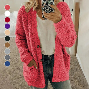 VeloraCozy – Plus Size Velvet Short Cardigan Jacket