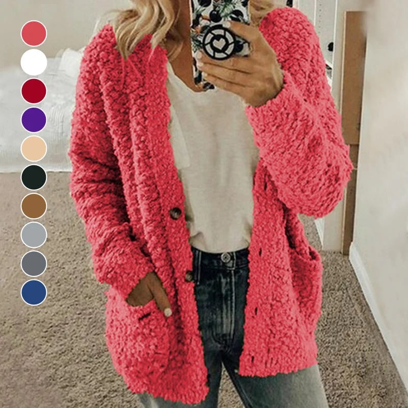 VeloraCozy – Plus Size Velvet Short Cardigan Jacket