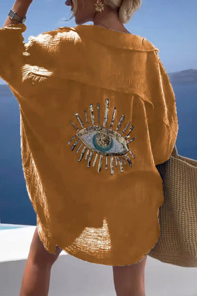 ShineFlow – Elegant Sparkle Button Shirt
