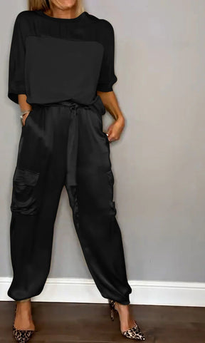 EleganceFlow Set – Chic Satin Co-Ord