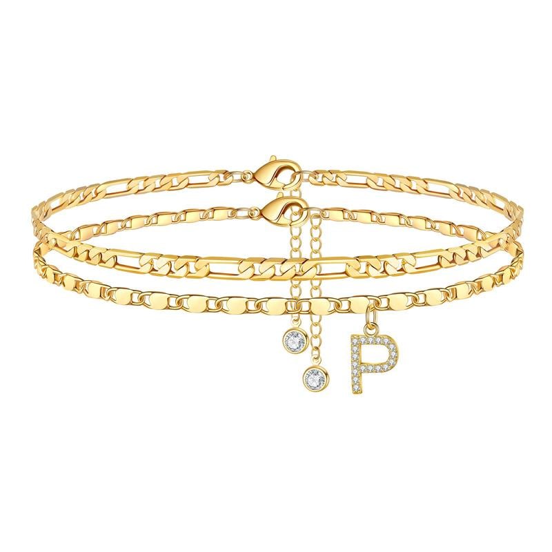 ShineScript – Layered Anklet Bracelets with Letters