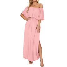 BreezeBelle – Off Shoulder Ruffle Maxi Dress