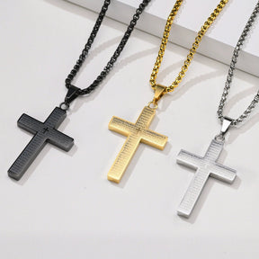 FaithScript – Lord’s Prayer Scribble Cross Necklace