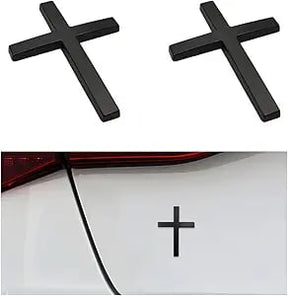 FaithRide – 3D Metal Cross Car Sticker