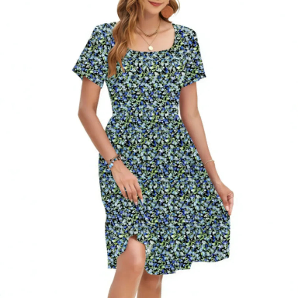 LunaFlora – Elegant Floral Sundress for Women