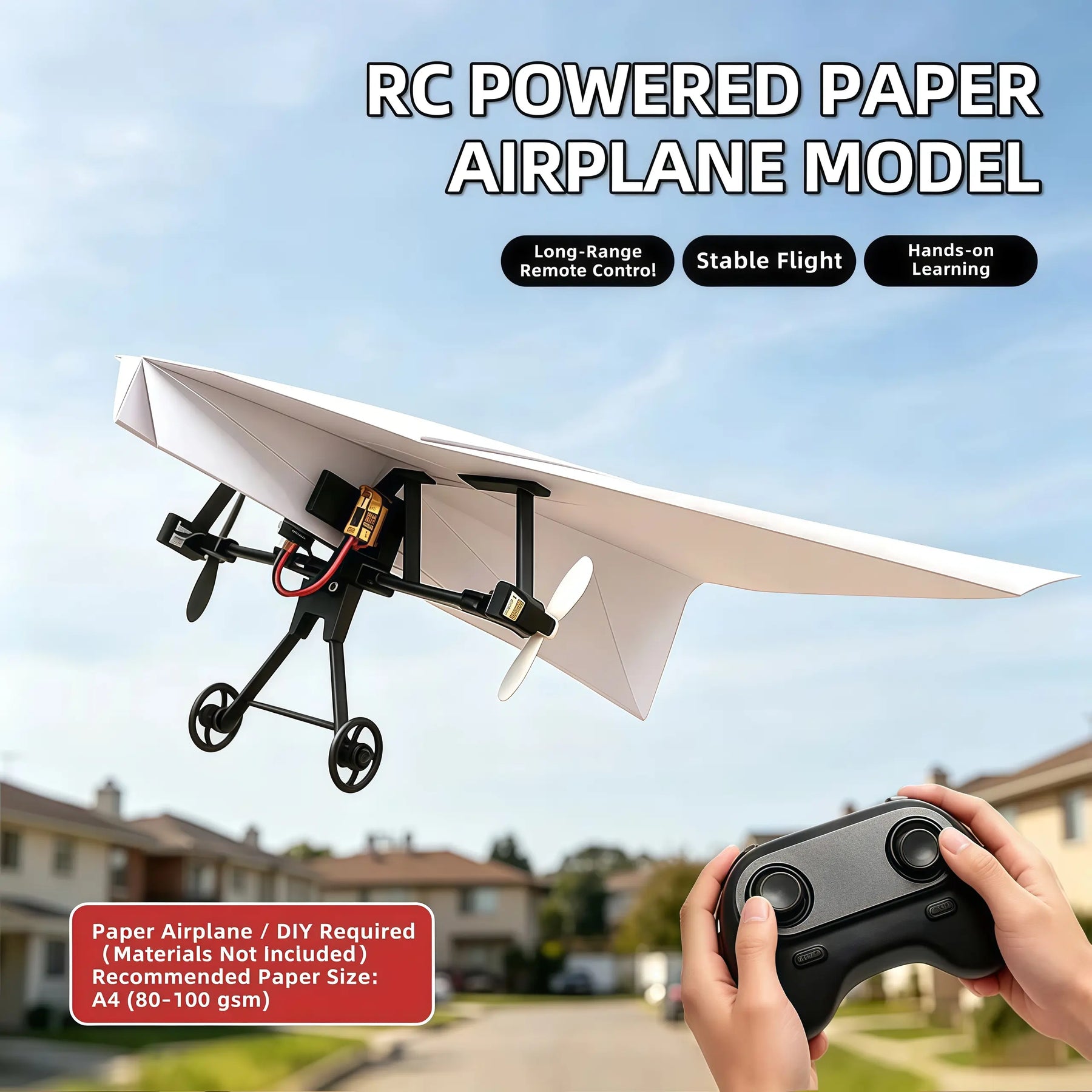 SkyGlide - Gyro-Powered RC Paper Airplane Kit