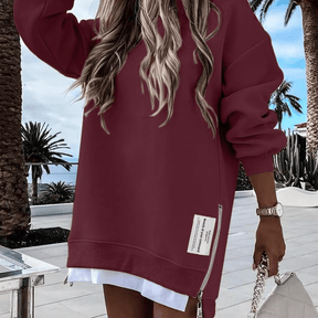 AuraWear – Comfortable Long Sleeve Pullover Casual Dress