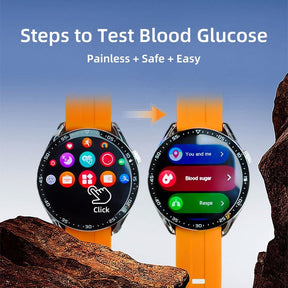 🔥HW Painless Blood Glucose ALL DAY Monitoring Smart Bluetooth Watch