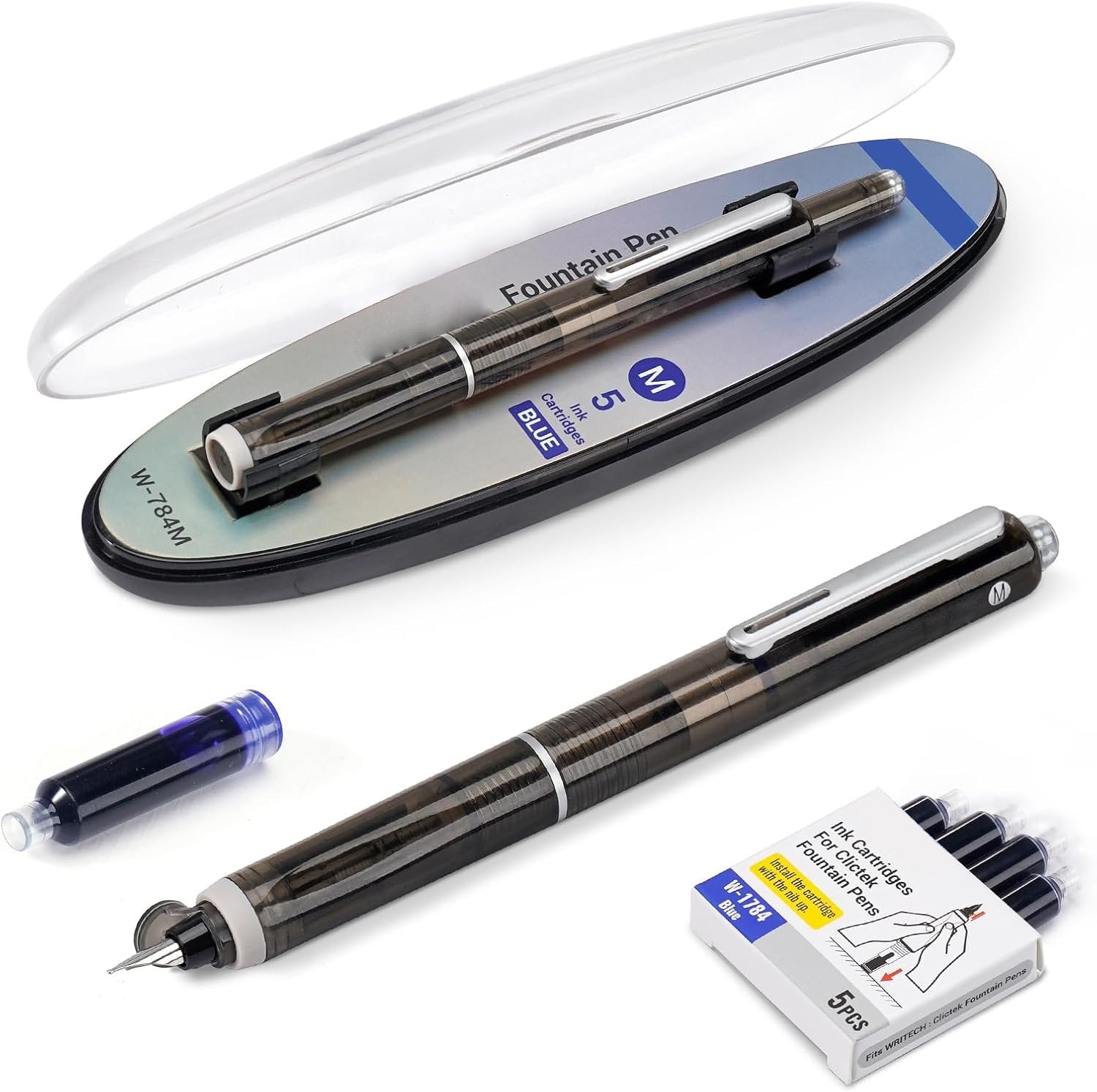 InkGlide – Retractable Fine Fountain Pen Set