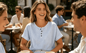 LunaWear – Round Neck Short Sleeve Blouse