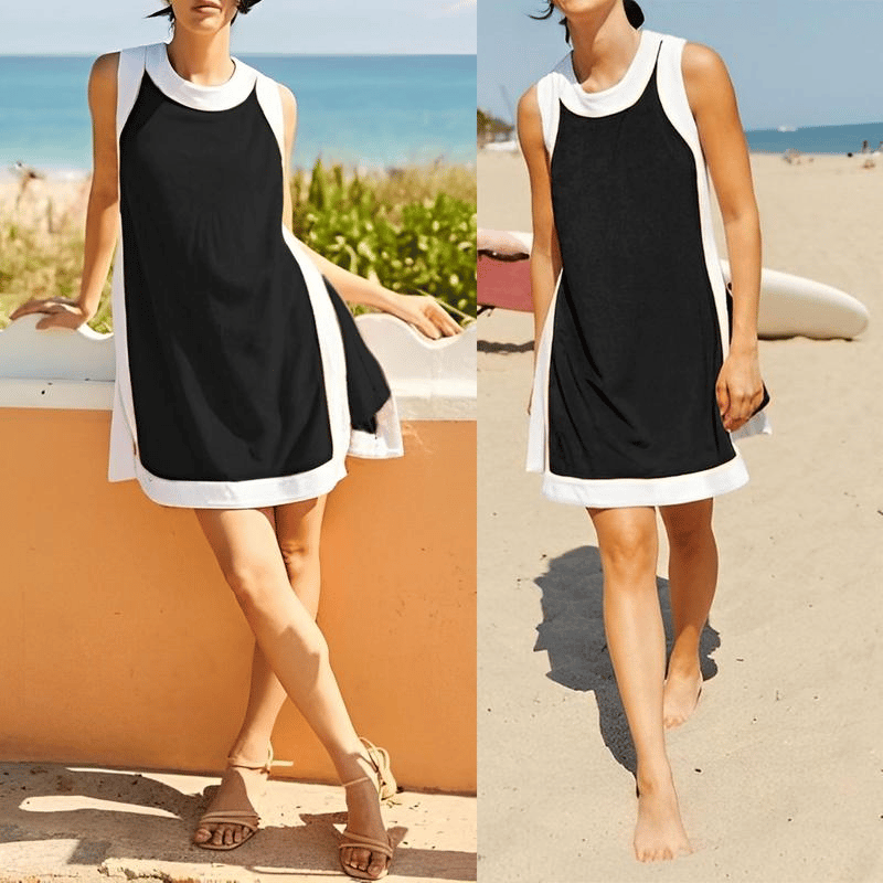 SunnyStride - Casual Color-Block Ensemble