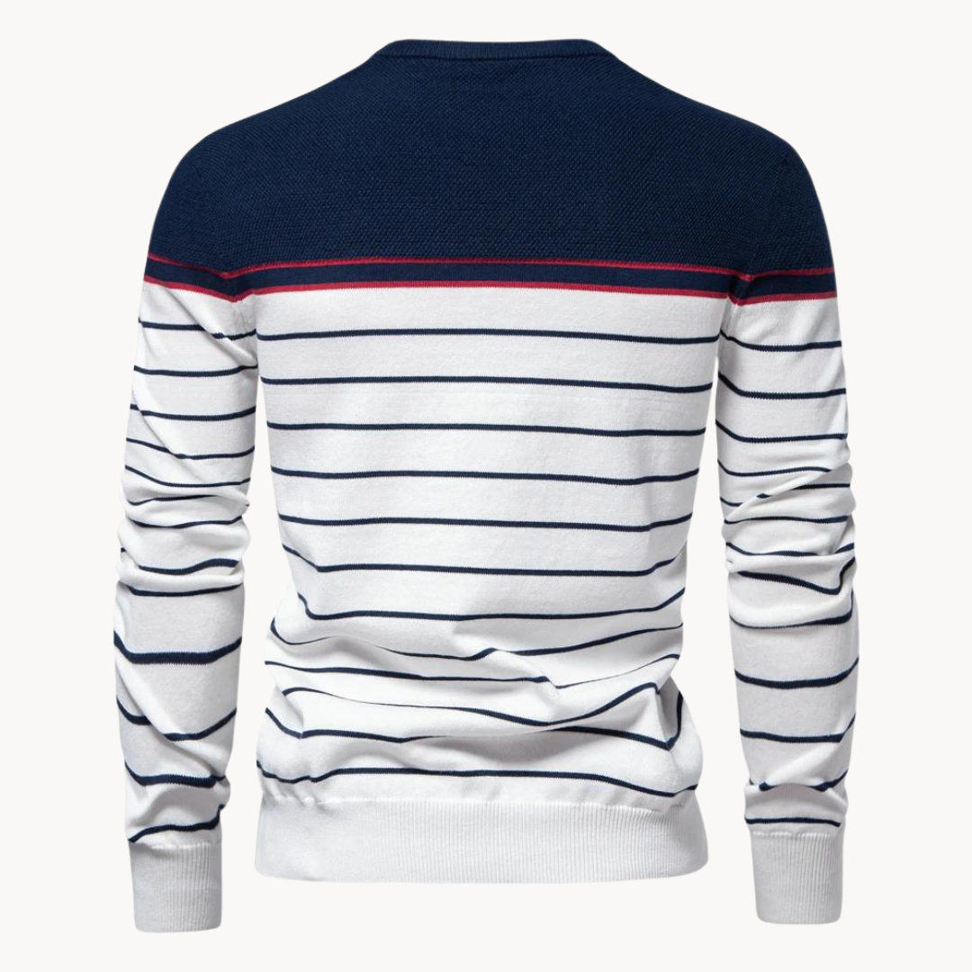 Atlantic Stripe Cotton Sweater | Lupi