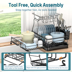 KitchenFlow – Adjustable Dish Drying Storage Rack