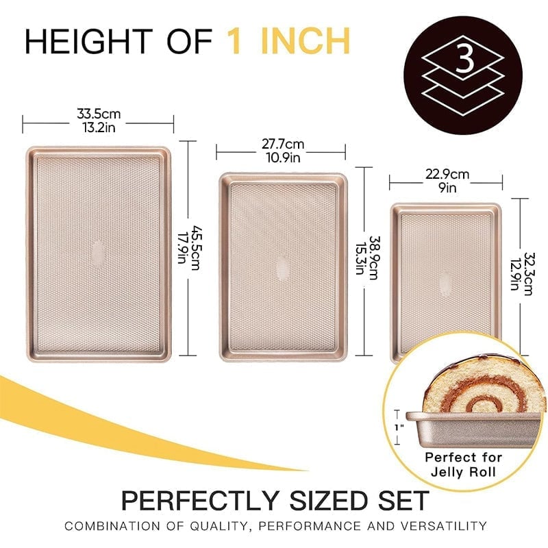 BakePro – Diamond Texture Oven Tray Set