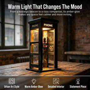 NoirBooth Glow - Vintage Phone Booth Ambient Lamp