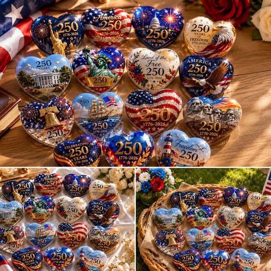 PatriotHearts – America 250th Anniversary Heart Ornament Collection