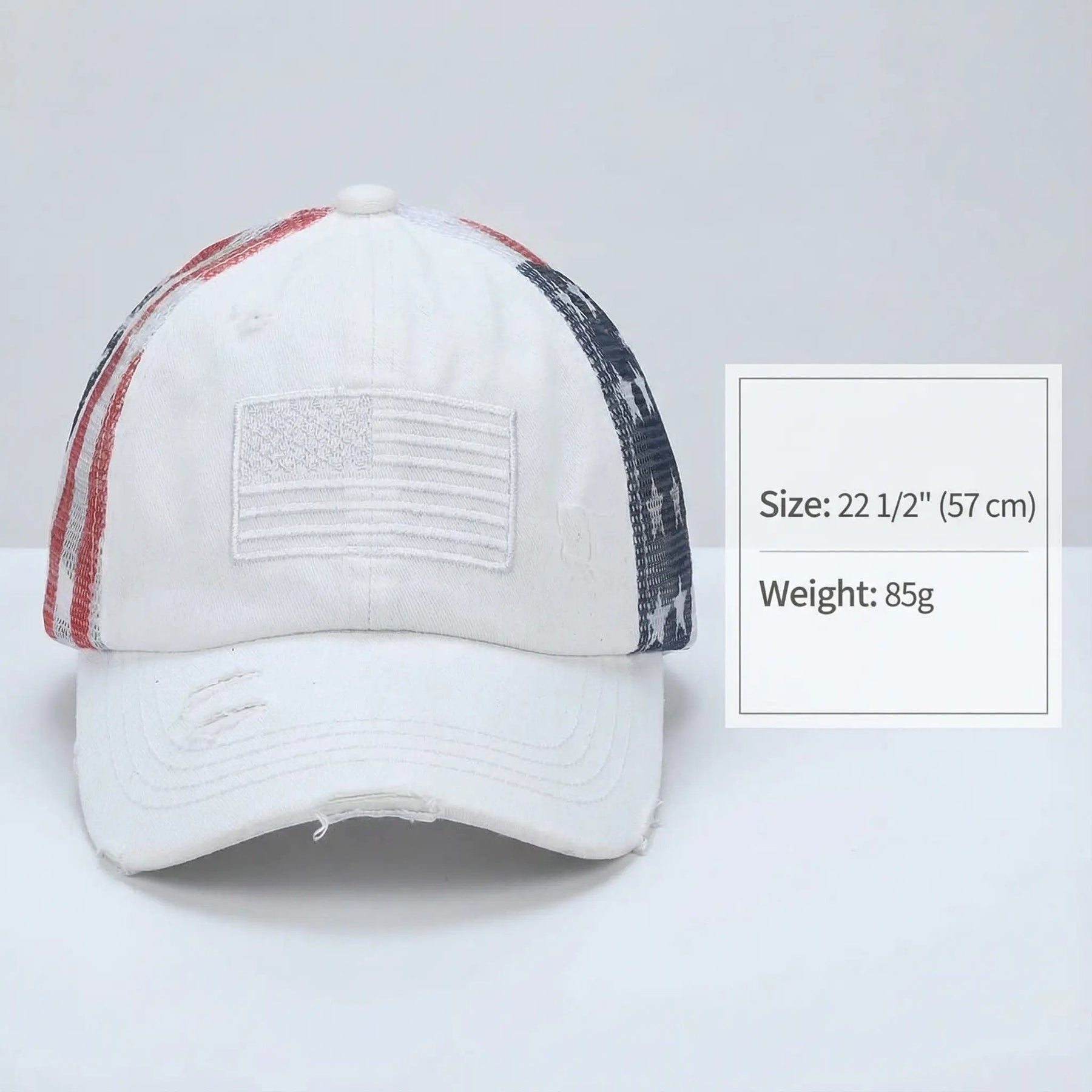 VistaCap – Multi-Level Criss-Cross American Flag Trucker Hat