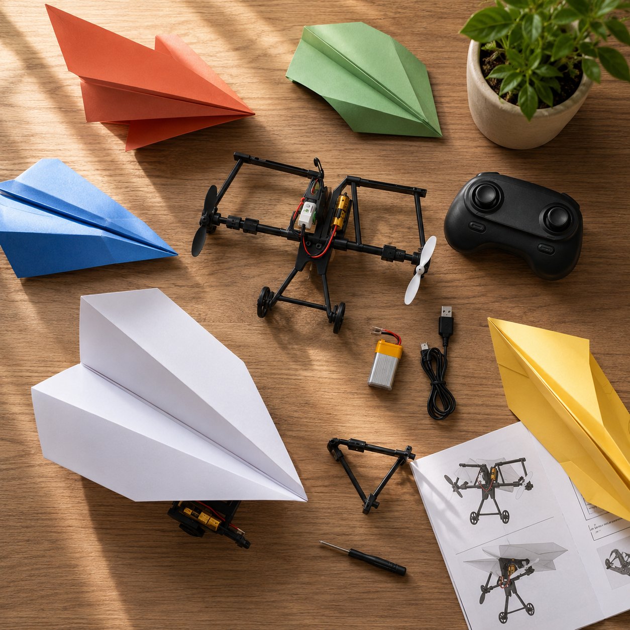 SkyGlide - Gyro-Powered RC Paper Airplane Kit