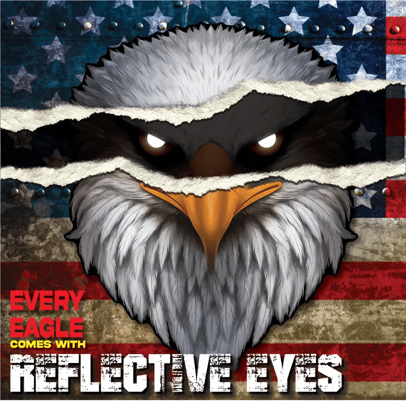 BoldEagle – Reflective Patriotic USA Flag Sticker