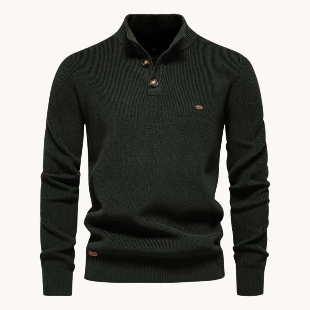 Ashton Button Mockneck Sweater | Lupi