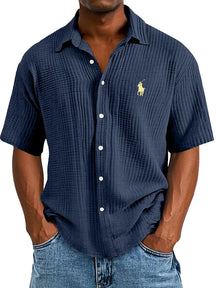 UrbanLoom – Relaxed Textured Button Half Sleeved Shirt