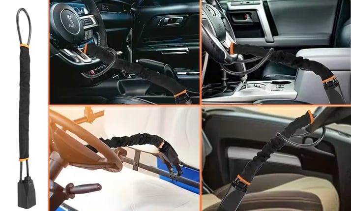 DriveDefender | Seat Belt + Steering Wheel Car Lock System