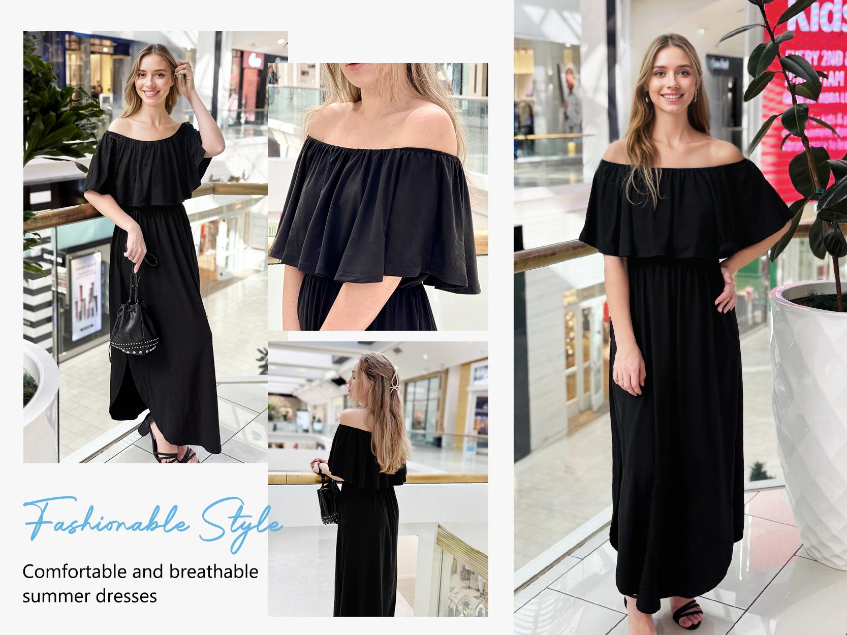 GraceLoom – Flowing Shoulder Dress