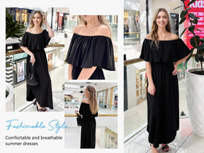 GraceLoom – Flowing Shoulder Dress