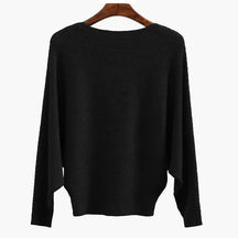 CozyWave – Women’s Boat Neck Bat Sleeve Knitted Sweater