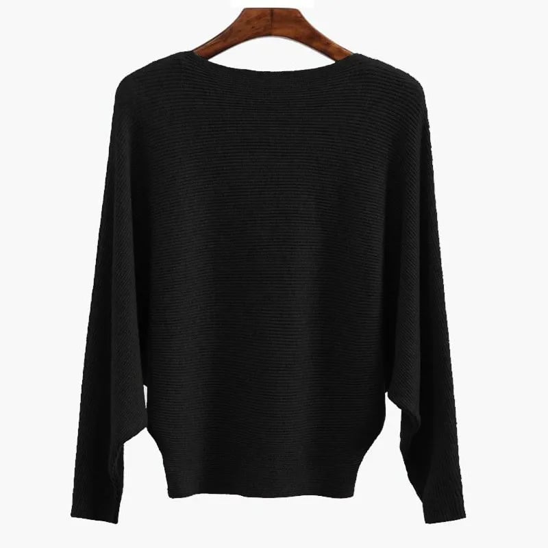 CozyWave – Women’s Boat Neck Bat Sleeve Knitted Sweater