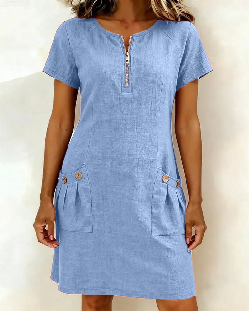 UrbanBreeze Zip – Everyday Cotton-Line Dress