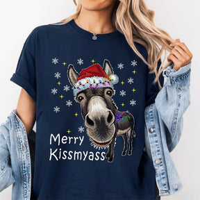 KissMyAss - Funny Donkey Christmas T-Shirt