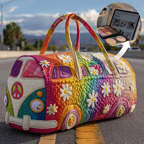FloraVoyage – Quilted Floral Travel Duffel Bag