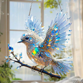 BlueWing Harmony – Double-Sided Acrylic Bird