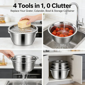 GrateCraft | 3-in-1 Stainless Steel Grater Bowl