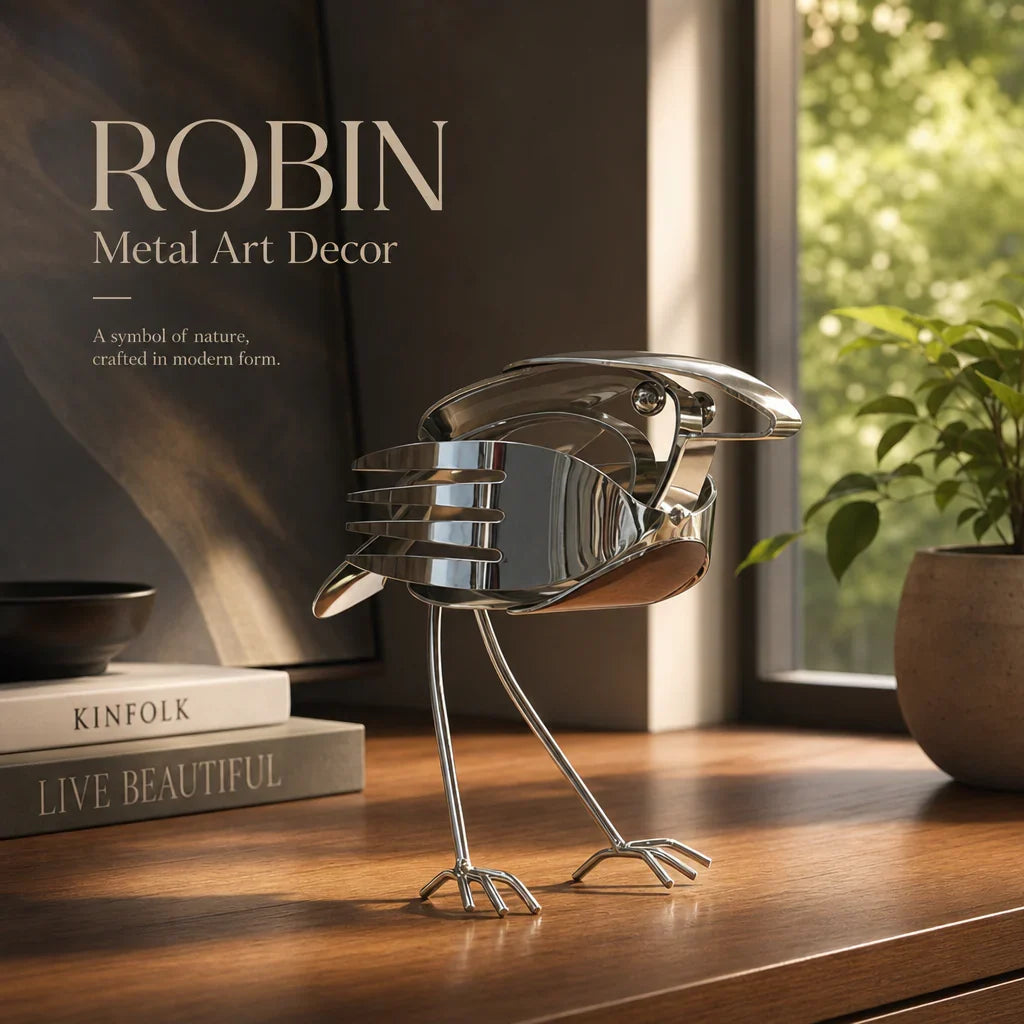 RobinForge – Handcrafted Scrap Metal Robin Sculpture