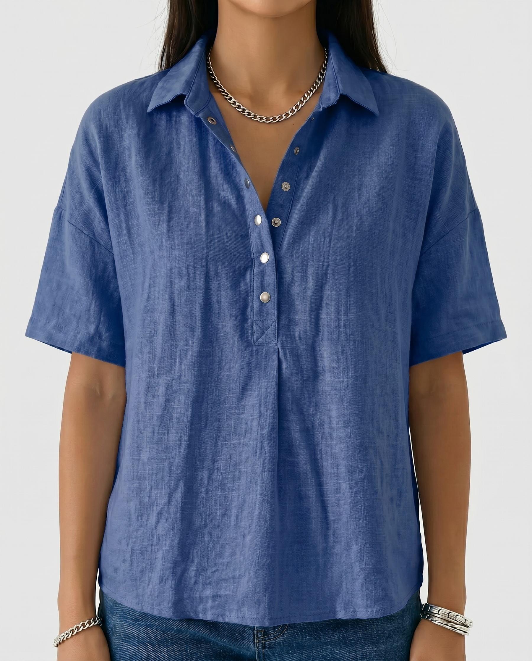 Malin — Linen Relaxed Fit Shirt with Classic Collar