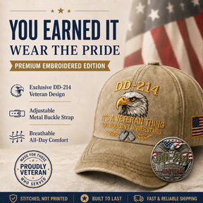 HonorWear – 3D Embroidered Veteran Cap
