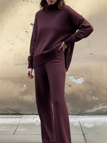 UrbanEase – Casual Stand Collar Two-Piece Set