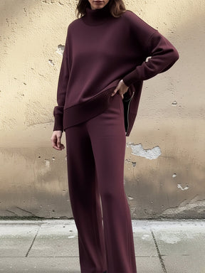 UrbanEase – Casual Stand Collar Two-Piece Set