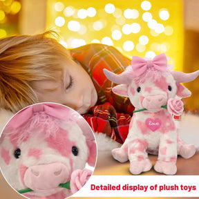 FluffyMoo – Cute Pink Cow Plush Doll