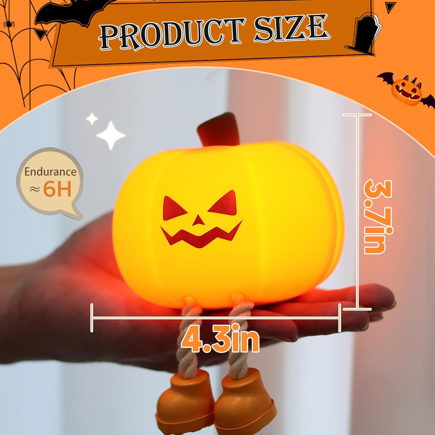 GlowGrin – Mischievous Grinning Pumpkin Night Light